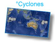 Répartition géoagraphique des cyclones selon les mois