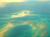 EGYPTE, Hurghada - vue du ciel - photo d'iles de sable prise en dcollant pour le caire, donc au nord d'hurghada, bien plus loin avant la pointe sina, des extrations et plateformes ptrolires dans un joli bleu de mer avant le dsert en toile de fond..
