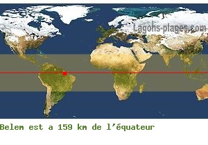 Distance quatoriale de Belem, BRESIL !