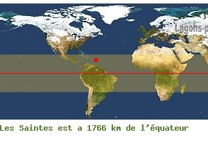 Distance quatoriale de Les Saintes, GUADELOUPE !