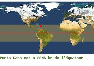 Distance quatoriale de Punta Cana, REPUBLIQUE DOMINICAINE !