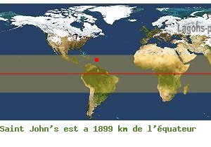 Distance quatoriale de Saint Johns, ANTIGUA !