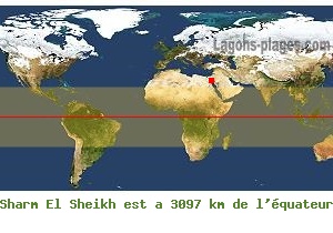 Distance quatoriale de Sharm El Sheikh, EGYPTE !
